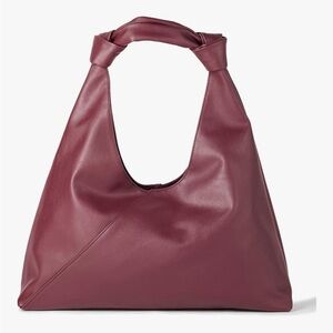 Red Hobo Bag with Slouchy Design and Thick Handle